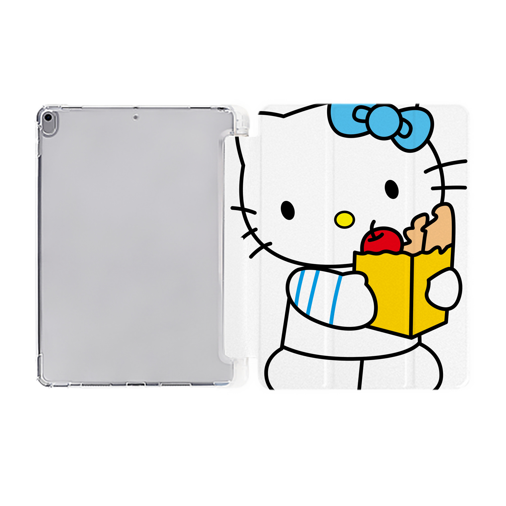 （画像用） Hello Kitty ハローキティ IPad ケース ペン収納付き 三つ折りスタンド PUレザー×シリコン 対応機種9.5/10.5/10.9インチ